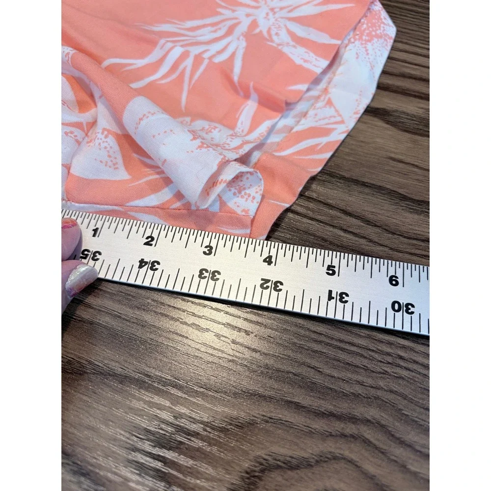 Avon Fashions Rayon Shorts Shirt Set 12 Peach Tropical Floral USA Resort 2 Piece